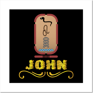 JOHN-American names in hieroglyphic letters-JOHN, name in a Pharaonic Khartouch-Hieroglyphic pharaonic names Posters and Art